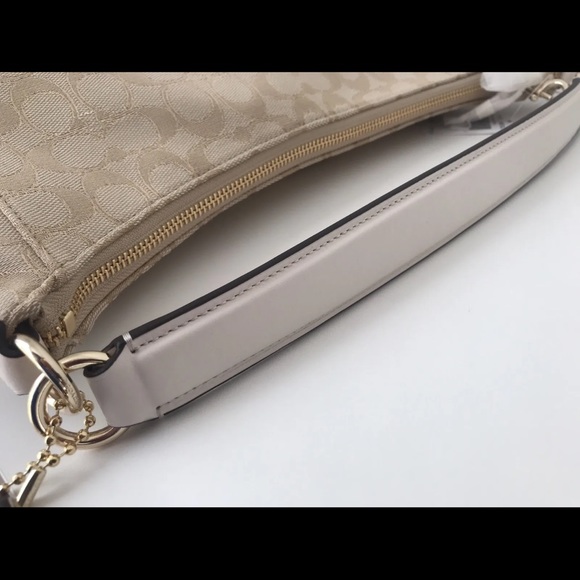 NWT COACH SIGNATURE CELESTE CONVERTIBLE HOBO F58327 CHALK - Picture 10 of 11